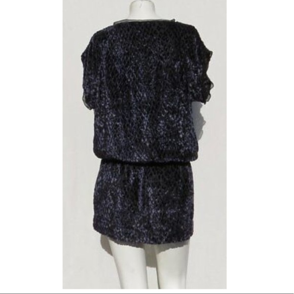 🆕 MODA INTERNATIONAL Victoria’s Secret Black Navy Burnout Velvet Tunic Dress - Picture 10 of 13